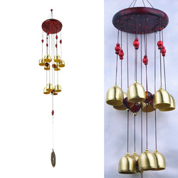 10 Bells Bronze Yard Garden Outdoor Living Wind Chimes 65cm Campanula Mascot Aluminum And Wood About 75cm