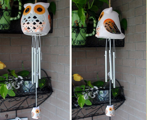 Garden Decor Solar Light Animal Owl Shape Colorful Led Indoor in Home Decor Lamp Solar Bells Wind lamp Solar Wind Chimes Led