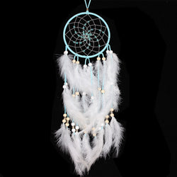 Best Seller  Indian Style  Dream Catcher Circular Blue Feathers Wall Hanging Decoration Decor Gift