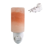 Hand Carved Natural Crystal Himalayan Salt Lamp Mini Night Light with UL-Approved Wall Plug Cylindrical Home Decor Portable Lamp