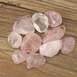 10Pcs Pink Rose Quartz Tumblestones Crystal Stone Rock Chips Healing for Terrarium Fish Tank Plant Potting Decor 18-30mm