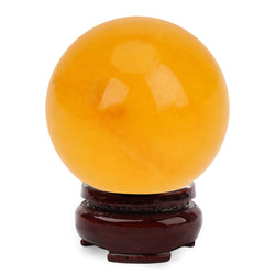 18mm Natural Amber Beeswax Crystal Ball Healing Sphere + Stand DIY Jewelry Mineral Stone Craft Home Ornaments Decorative Gift