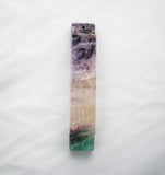 Fluorite Mezuzah Case- Handmade Carved Stone- Jewish Gift/ Craft- Judaica, Wedding, Bar/ Bat-Mitzvah, Baby- Purple, Green, and White