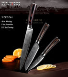 XITUO High quality 8"inch Utility Chef Knives laser Damascus steel Santoku kitchen Knives Sharp Cleaver Slicing Gift Knife