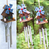 Antique Amazing Log-cabin Deep Resonant 8 Tube Windchime Church Bells Wind Chimes Wall Hanging Home Decor