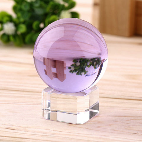 Natural Quartz Purple Round Magic Crystal Healing Ball Sphere 40mm + Stand Home Good Luck Decoration