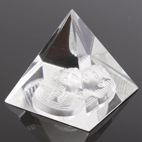Lucky Energy Healing Small Feng Shui Egypt Egyptian Shape Clear Crystal Pyramid Ornament Reiki Chakra Healing Amulet Home Decor