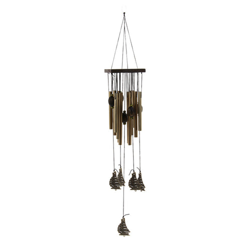12 Tube Fengshui Sailboat Windchime Bell Outdoor Yard Garden Living Room Metal Hanging Decorative Wind Chimes