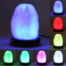 Himalayan Natural Salt Lamp 5W Air Purifier Crystal Rock Table Desk Lamp USB Powered Multi Color LED Night Light Bulb Decoration