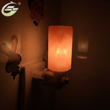 Hand Carved Natural Crystal Himalayan Salt Lamp Mini Night Light with UL-Approved Wall Plug Cylindrical Home Decor Portable Lamp