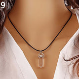 Natural Quartz Hexagonal Reiki Chakra Healing Pointed Charm Pendant Necklace