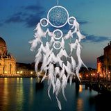 Dreamcatcher Decor White Feather Dream Catcher Net Wall Hanging Decoration Craft India Style House Decoration