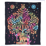 Elephant Tapestry Colored Printed Decorative Mandala Indian Tablecloth/ Towel 130cmx150cm 153cmx203cm Boho Wall Carpet