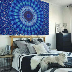 Indian Mandala Printed Tablecloth Wall Hanging Tapestry Hippie Throw Bohemian Twin Bedspread MatDecor 210*150cm