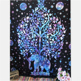 Indian Elephant Mandala Tablecloth Throw Hippie Tablecloth Hanging Printed Decorative Wall Tapestries 203X153Cm
