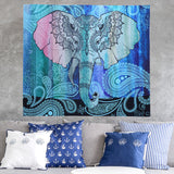 Mandala Tapestry/ Wall Hanging Polyester Wall Indian Elephant Lotus Yoga Mat Home Decor- 150cm