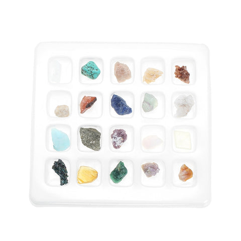 20pcs/Box Crystal Gemstone Reiki Polished Healing Chakra Stone Specimens Collection Set For Teaching Tool DIY Ornaments