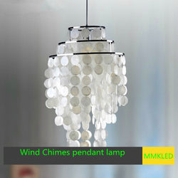 Natural shell dining pendant lamp bedroom Hanging lamp, Wind Chimes pendant light