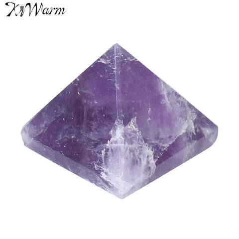 Natural Purple Crystal Amethyst Healing Gemstone Pyramid Ornament Feng Shui Crafts For Home Decor Gifts 27-30mm