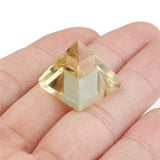 Yellow Clear Quartz Crystal Pyramid Stone Healing Orgone Feng Shui Gemstone for Home Decor Craft Gift 15/25/50mm