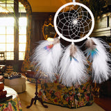 Handmade White Feathers Dream Catcher