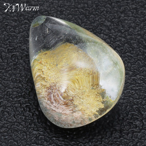 Yellow Ghost Phantom Quartz Crystal Stone Specimen Healing Pendant Gemstone Home Decor DIY Crafts Material