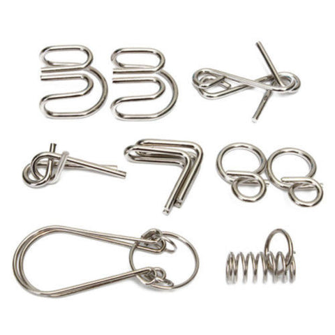 Metal Wire Puzzles Toy 7 Sets IQ Test