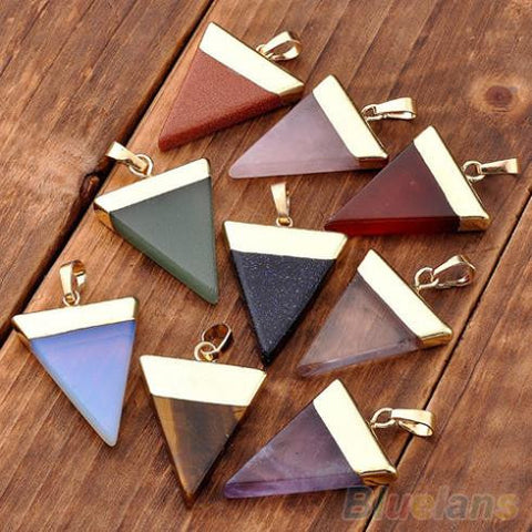 Crystal Quartz Pyramid Healing Point Reiki Chakra Pendants For Necklace