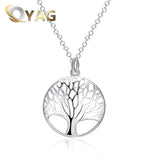 Tree Of Life Chakra Pendant Necklace For Woman Luxury Jewelry Statement Female Necklace Sliver Color Women Christmas Gift