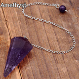 Vintage Women Pendulums Reiki Chakra Healing Dowsing Energy Stone Charm Pendant