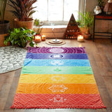 150x70cm Rectangle Tassel Tapestry Printed Bohemian Beach Towel Women Yoga Mat Home Decor Carpet Cover-Up Blank