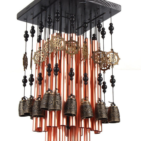 28 Metal Tube Wind Chime with Copper Bell Large Windchimes for Patio Garden Terrace