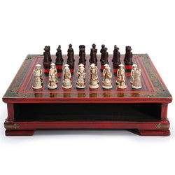 Chess Set Vintage Collectibles Gift Entertainment Board Game 32Pcs/Set Resin Chinese