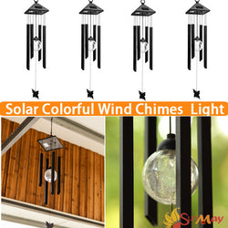 Night Solar LED Wind Chimes Glass Multicolors Pendant Bell Yard Garden Wind Chimes Lamp Accessories Feng Shui Home Decor