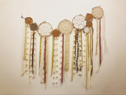 Shabby Chic Living Room Hanging Decorated Dream Catcher Set Dolly Knitted Yarns