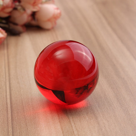 Red Asian Rare Natural Quartz Magic Crystal Healing Ball Sphere With Stand Home Table Decor Fengshui Crafts Gift- 70mm