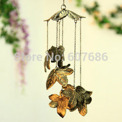 2 Pieces Japanese Style Vintage Iron Maple Leaf  Wind Chime Home Garden Courtyard Hanging Metal Windchimes Bell Decor