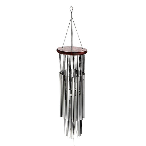 27 Tubes Wind Chimes Home Living Yard Garden Metal Craft Home Hanging Ornaments Gift Silver Tube Bells