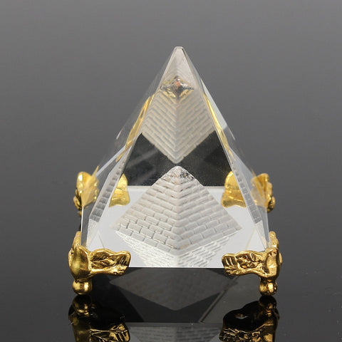 Energy Healing Small Feng Shui Egypt Egyptian Crystal Clear Pyramid Ornament Home Decor Living Room Decoration