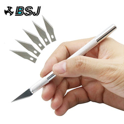 Non-Slip Metal Scalpel Knife Tools Kit Cutter Engraving Craft knives + 5pcs Blades Mobile Phone PCB DIY Repair Hand Tools
