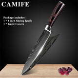 Stainless Steel Kitchen Knives Imitation Damascus Pattern Chef Knife Sharp Santoku Nakiri Cleaver Slicing Utility Knives Tool