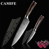 Super Quality 8"inch Utility Chef Knives Imitation Damascus Steel Vein Santoku Kitchen Knives Carving Cleaver Slicing Gift Knife